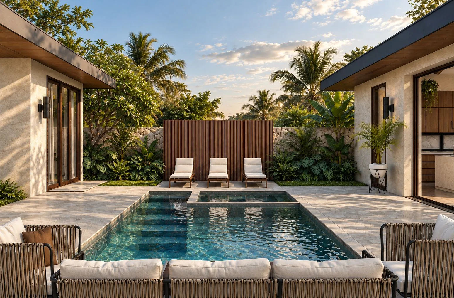 Villa Palmera de Macao Village en Punta Cana: piscina privada y terraza